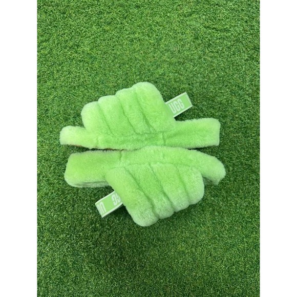 UGG Fluff Yeah‎ Slide Sandal Womens 10 Green Cozy Sheepskin Slipper S/N 1095119 - Picture 5 of 6